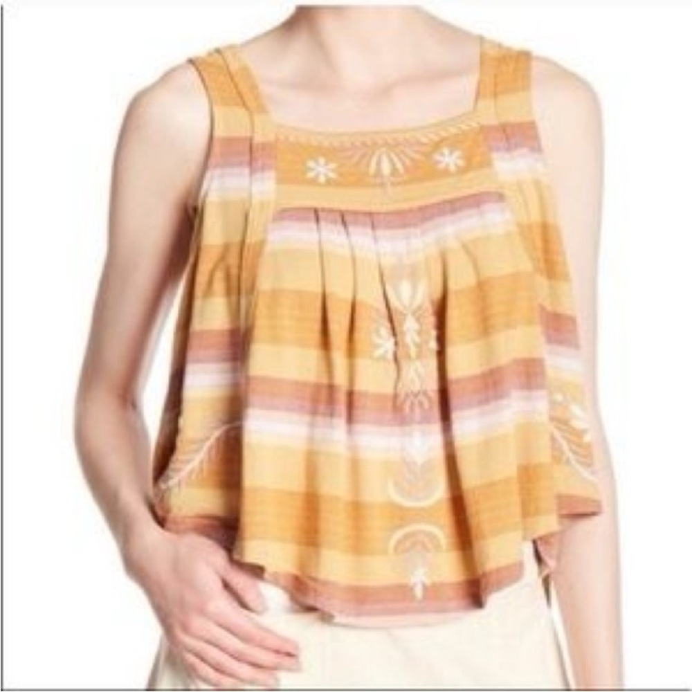 FP Striped Embroidered Tank - Size small
